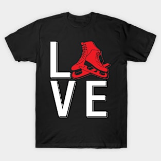 Ice skating skater sports love T-Shirt
